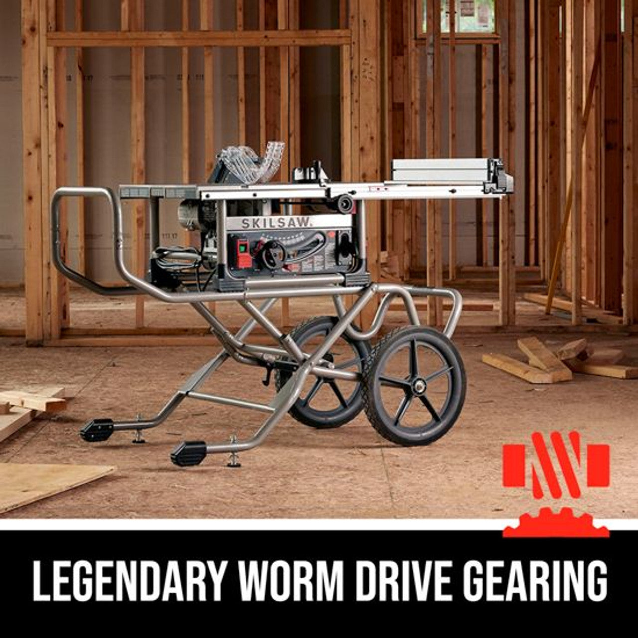 Skilsaw SKIL-SPT99-11 10in Heavy Duty Worm Drive Table Saw With Stand