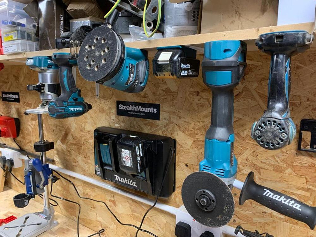StealthMounts SM-TM-MK18-BLU-4 Tool Mounts for Makita 18v LXT Teal 4Pk