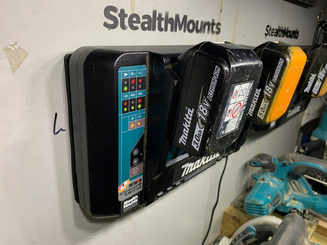 StealthMounts SM-CMC-MK-B Charger Mount for Makita DC18RD 2pk